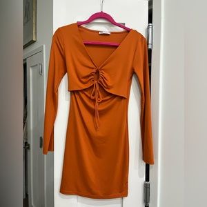Long sleeve, cut out, mini zara dress